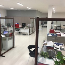 Parete protettiva igienica Evolution - da terra - bianco - con vetro di sicurezza - 100x150 cm - Star Progetti