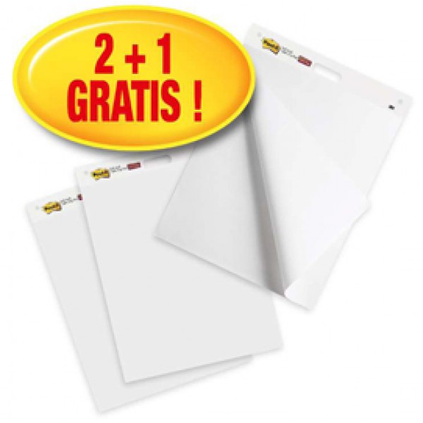 Lavagna adesiva Meeting Chart - bianco - Post-It® - promo pack 2 +1 pezzi