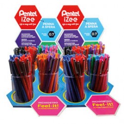 Penne a sfera iZee - colori assortiti - Pentel - expo 180 pezzi