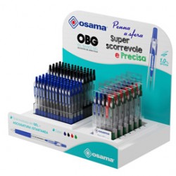 Penna sfera gel OBG - a scatto - misure e colori assortiti - Osama - expo 126 pezzi