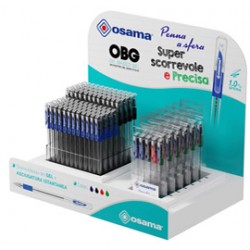 Penna sfera gel OBG - con cappuccio - misure e colori assortiti - Osama - expo 126 pezzi