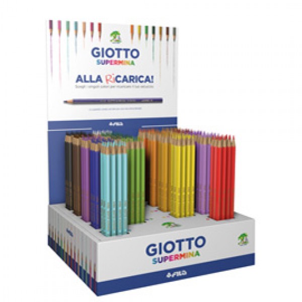 Pastello Supermina - mina 3,8 mm - 18 colori assortiti - Giotto - expo 216 pezzi