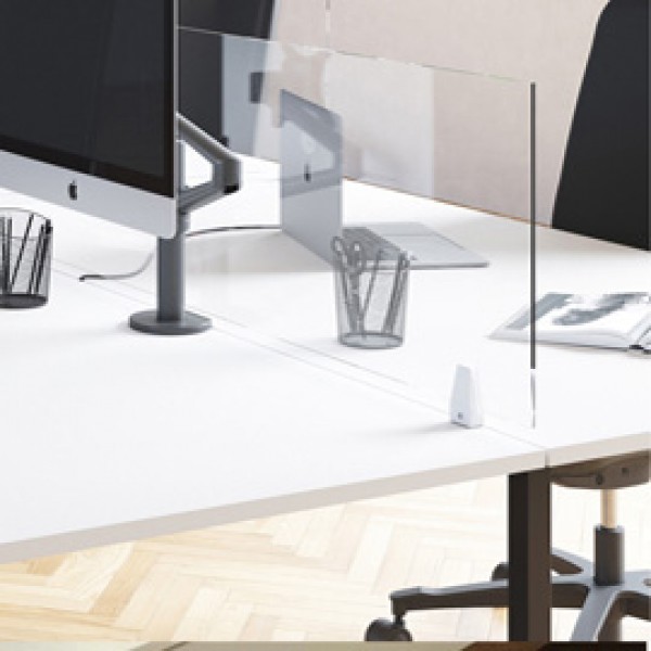 Schermo protettivo Timy - da scrivania - con ganci per fissaggio - 61 x 120 cm - Alba Schermo protettivo Timy - da scrivania - con ganci per fissaggio - 61 x 120 cm - Alba