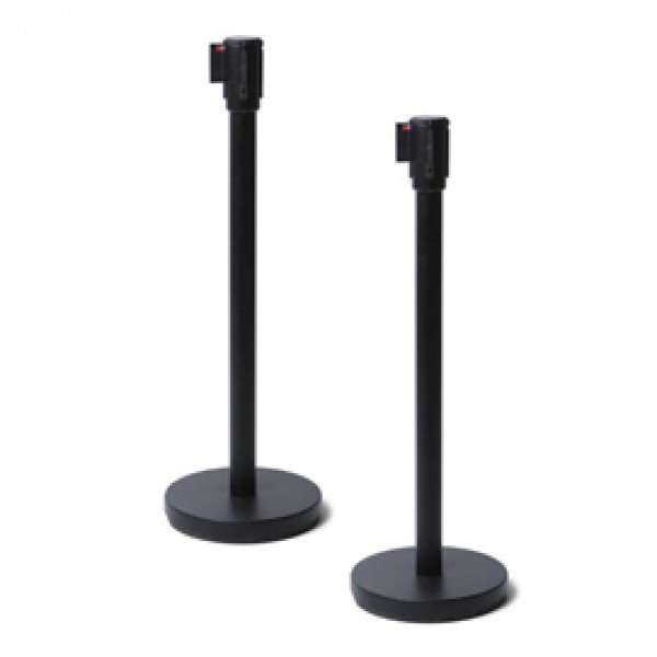 Colonnina segnapercorso - nero - con nastro nero 250 cm - Studio T Colonnina segnapercorso - nero - con nastro nero 250 cm - Studio T