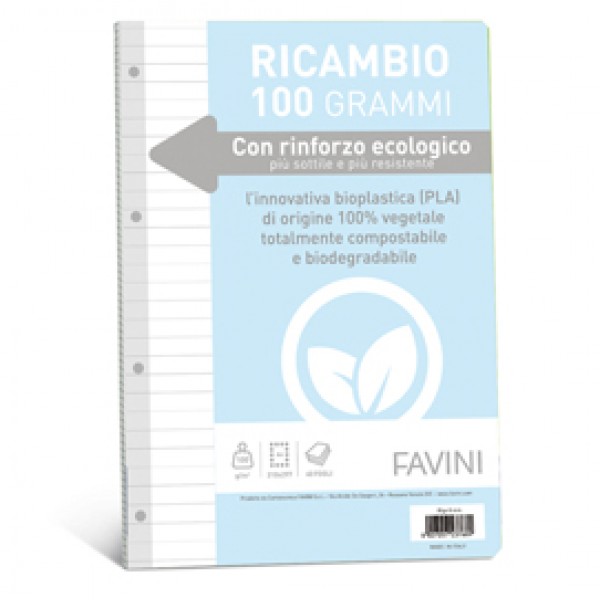 Ricambi c/rinforzo ecologico - A4 - 100 gr - 40 fg - 1 rigo - Favini