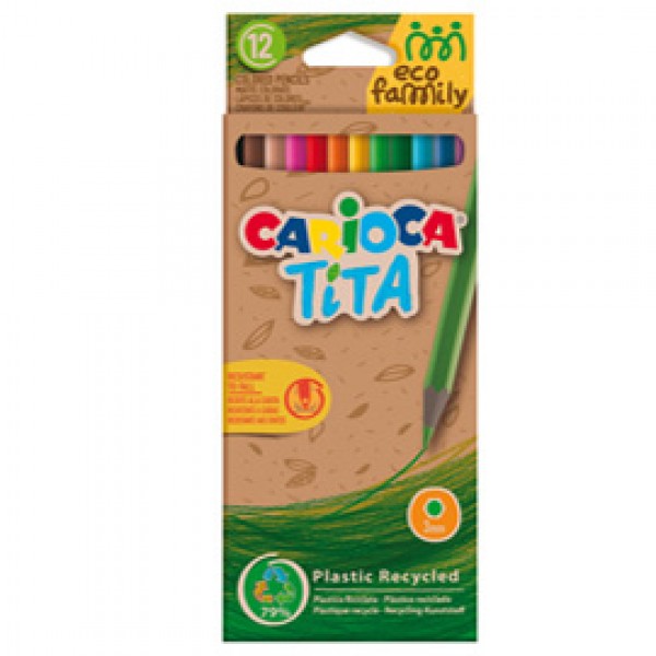 Matita colorata Tita Eco Family - colori assortiti - Carioca - astuccio12 pezzi