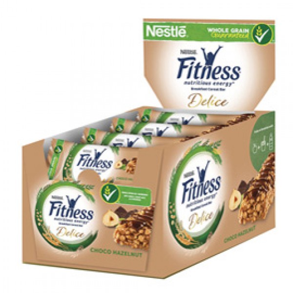 Barretta cereali Fitness - cioccolato al latte/nocciola - 22,5 gr - Nestlé Barretta cereali Fitness - cioccolato al latte/nocciola - 22,5 gr - Nestlé