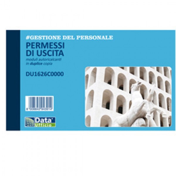 Blocco permessi di uscita - 50/50 copie autoricalcanti - 10 x 16,8 cm - DU1626C0000 - Data Ufficio Blocco permessi di uscita - 50/50 copie autoricalcanti - 10 x 16,8 cm - DU1626C0000 - Data Ufficio