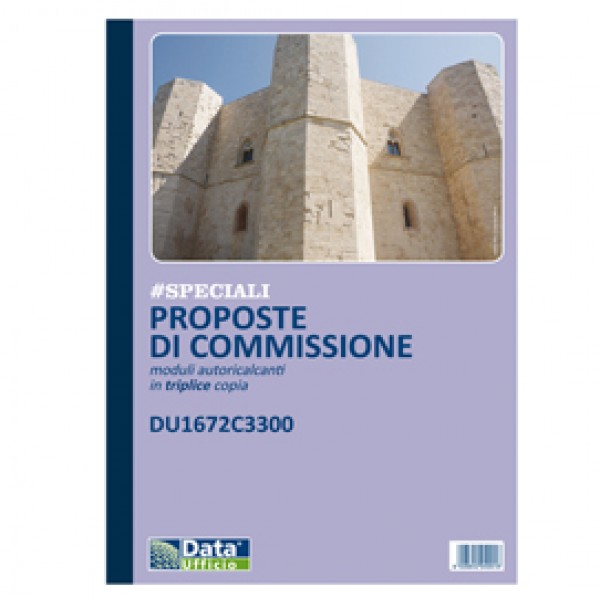 Blocco proposte commissione - 33/33/33 copie autoricopianti - 29,7 x 21,5 cm - DU1672C3300 - Data Ufficio Blocco proposte commissione - 33/33/33 copie autoricopianti - 29,7 x 21,5 cm - DU1672C3300 - Data Ufficio