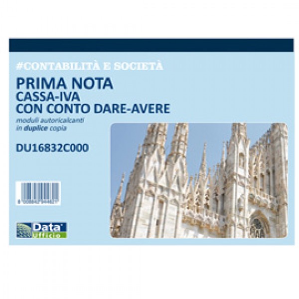 Blocco prima nota cassa/IVA c/conto (dare/avere) - 50/50 copie autoricalcanti - 21,5 x 29,7 cm - DU16832C000 - Data Ufficio Blocco prima nota cassa/IVA c/conto (dare/avere) - 50/50 copie autoricalcanti - 21,5 x 29,7 cm - DU16832C000 - Data Ufficio