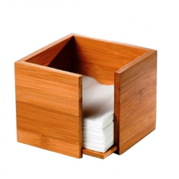 Portatovaglioli - in bamboo - 19 x 19 x 10 cm - colore naturale - Leone Portatovaglioli - in bamboo - 19 x 19 x 10 cm - colore naturale - Leone