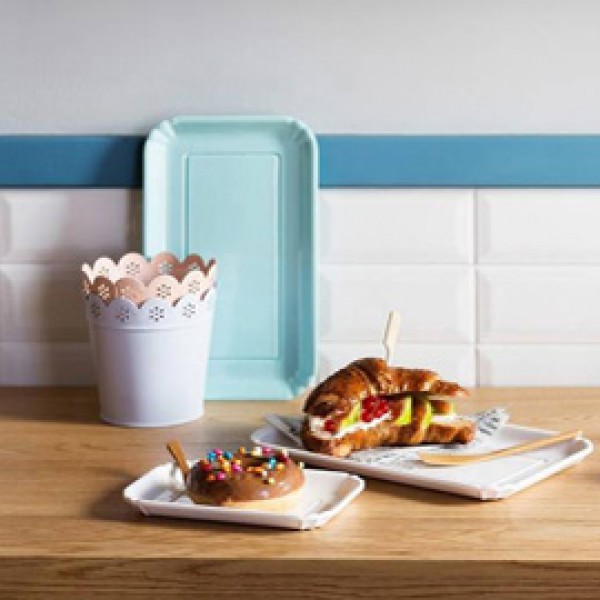 Vassoio bignè - 17,5 x 11 cm - melamina - bianco - Leone Vassoio bignè - 17,5 x 11 cm - melamina - bianco - Leone