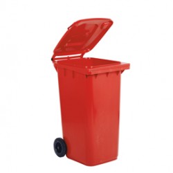 Bidone carrellato per raccolta differenziata - 240 L - rosso - Mobil Plastic