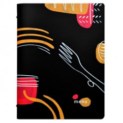 Portamenù linea Spaghetti -  A4 - 24,6x31,6 cm - nero - Stilcasa