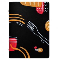 Portamenù linea Spaghetti - A5 - 17x23 cm - nero - Stilcasa