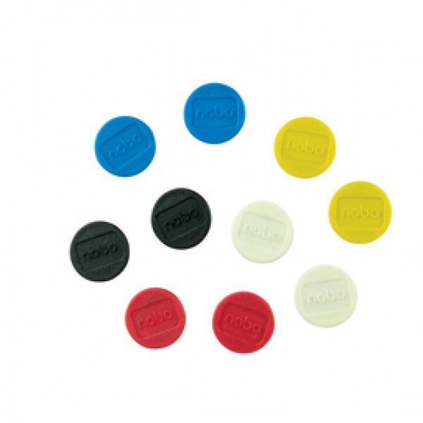 Magneti - Ø13 mm - colori assortiti - Nobo - conf. 10 pezzi