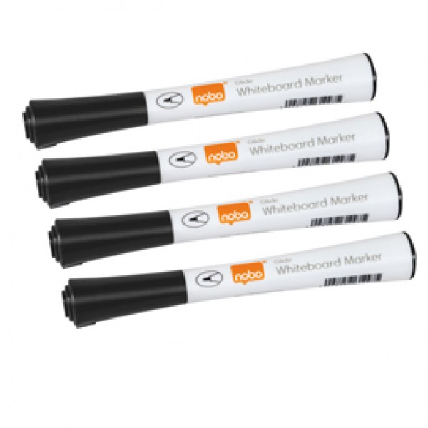 Pennarelli Glide per lavagne bianche - punta tonda - nero - Nobo - blister 4 pezzi Pennarelli Glide per lavagne bianche - punta tonda - nero - Nobo - blister 4 pezzi