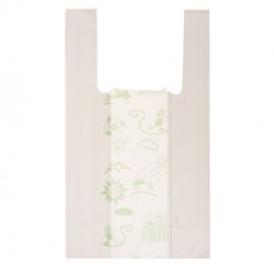 Shoppers Mini - 22 x 40 cm - mater-bi - bianco - scatola 500 pezzi
