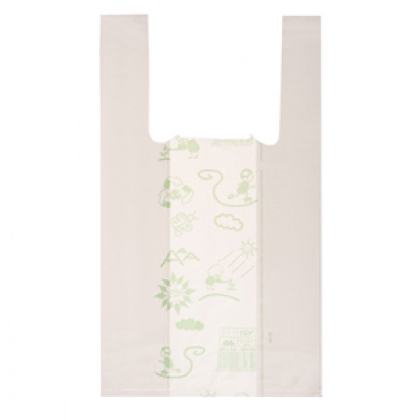 Shoppers Mini - 22 x 40 cm - mater-bi - bianco - scatola 500 pezzi Shoppers Mini - 22 x 40 cm - mater-bi - bianco - scatola 500 pezzi