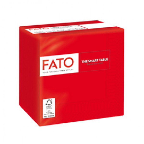 Tovagliolo - carta - 24 x 24 cm - 2 veli - rosso - Fato - conf. 100 pezzi Tovagliolo - carta - 24 x 24 cm - 2 veli - rosso - Fato - conf. 100 pezzi