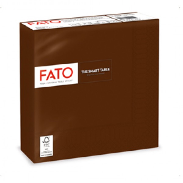 Tovagliolo - carta - 33 x 33 cm - 2 veli - cioccolata - Fato - conf. 50 pezzi Tovagliolo - carta - 33 x 33 cm - 2 veli - cioccolata - Fato - conf. 50 pezzi