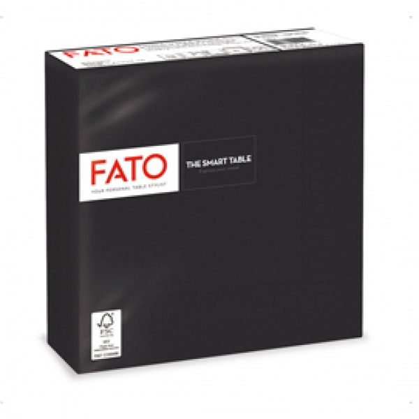 Tovagliolo - carta - 33 x 33 cm - 2 veli - nero - Fato - conf. 50 pezzi Tovagliolo - carta - 33 x 33 cm - 2 veli - nero - Fato - conf. 50 pezzi