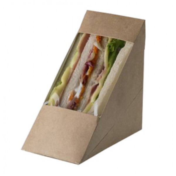 Scatole per sandwich Street Food in carta kraft - 12,3 x 7,2 x 12,3 cm - Leone - conf. 100 pezzi Scatole per sandwich Street Food in carta kraft - 12,3 x 7,2 x 12,3 cm - Leone - conf. 100 pezzi