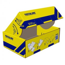 Scatola spedizioni Postal Box - M - 36 x 24 x 12 cm - giallo/blu - Blasetti