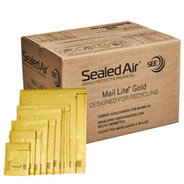 Busta imbottita Mail Lite Gold - B (12 x 21 cm) - avana - Sealed Air - conf. risparmio 100 pezzi Busta imbottita Mail Lite Gold - B (12 x 21 cm) - avana - Sealed Air - conf. risparmio 100 pezzi