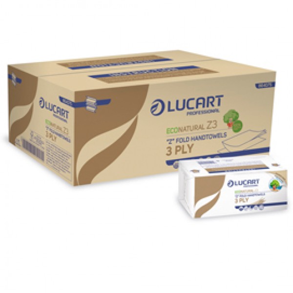 Asciugamani piegati a Z EcoNatural Plastic Free - Lucart - pacco da 198 pezzi Asciugamani piegati a Z EcoNatural Plastic Free - Lucart - pacco da 198 pezzi
