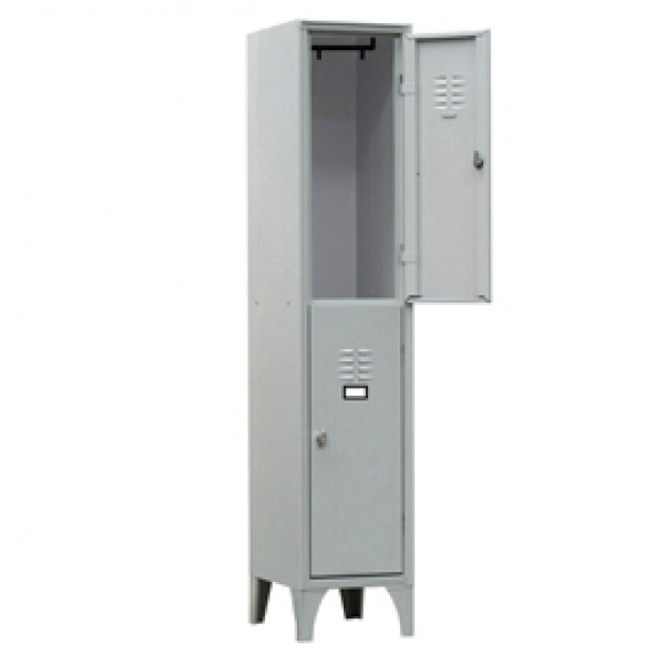 Armadio spogliatoio in metallo - 2 vani sovrapposti - 30 x 50 x 180 cm - grigio - Fasma Armadio spogliatoio in metallo - 2 vani sovrapposti - 30 x 50 x 180 cm - grigio - Fasma