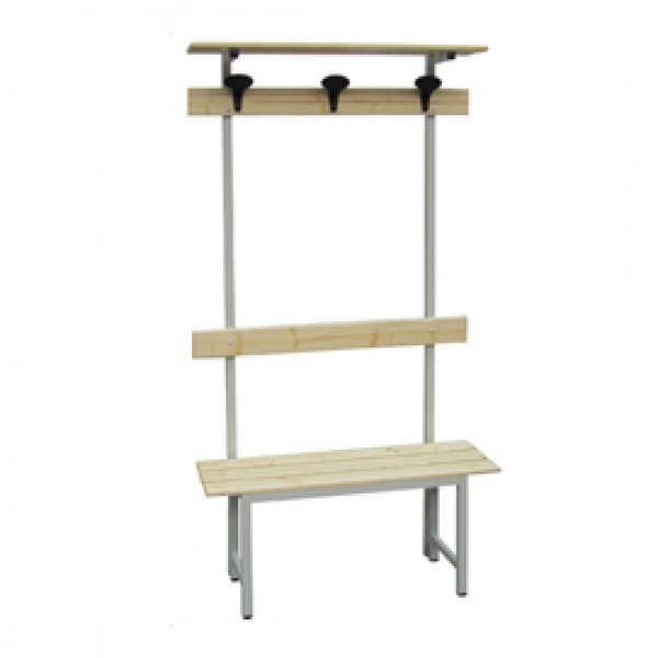 Panca spogliatoio - con alzata - 3 posti - 150 x 40 x 185 cm - legno - Fasma Panca spogliatoio - con alzata - 3 posti - 150 x 40 x 185 cm - legno - Fasma
