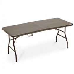 Tavolo Horeca - pieghevole - 74 x 76 x 183 cm - HDPE - noce - Garden Friend