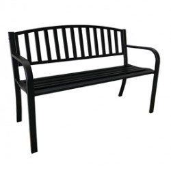 Panca da giardino Hollywood - 75 x 50 x 120 cm - acciaio verniciato - nero - Garden Friend