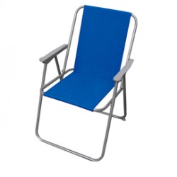 Sedia pieghevole Relax - 76 x 47 x 53 cm - acciaio verniciato/PVC - blu - Garden Friend
