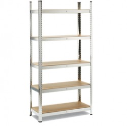Scaffale - 5 ripiani - 180 x 40 x 90cm - metallo/MDF - Garden Friend