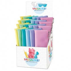Bustina Saccuccioli Glam Pastel - 21 x 6 cm - colori assortiti - Lebez - expo 24 pezzi