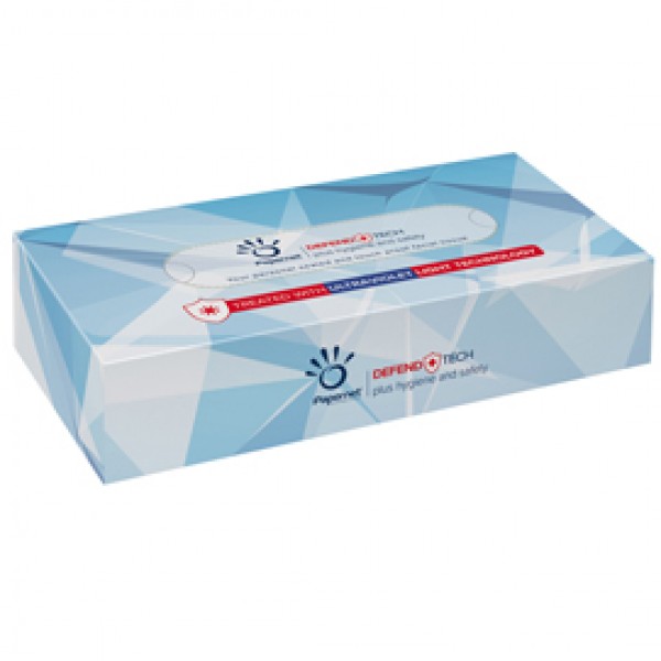 Veline facciali Defend Tech - pura cellulosa - 2 veli - Papernet - conf. 100 pezzi Veline facciali Defend Tech - pura cellulosa - 2 veli - Papernet - conf. 100 pezzi