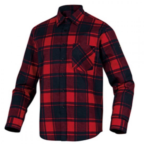 Camicia da lavoro Ruby - flanella di cotone - tg. XL - rosso / nero - Deltaplus