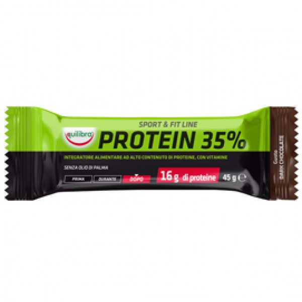 Integratore Sport & Fit Line Protein 35% - gusto dark chocolate - 45 gr - Equilibra