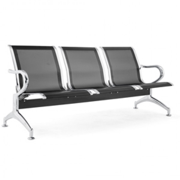 Panca attesa - 3 posti - in acciaio - nero - Serena Group Panca attesa - 3 posti - in acciaio - nero - Serena Group