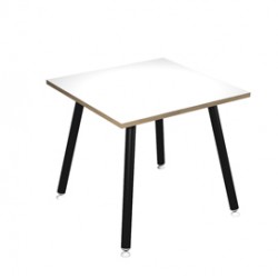 Scrivania Skinny Metal - 80 x 80 x H 74,4 cm - bianco / nero venato - Artexport