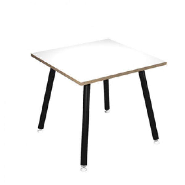 Scrivania Skinny Metal - 80 x 80 x H 74,4 cm - bianco / nero venato - Artexport