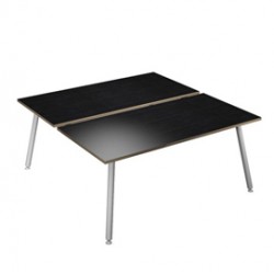 Scrivania Skinny Metal a 2 postazioni contrapp. - 120 x166 cm - bianco / nero venato - Artexport