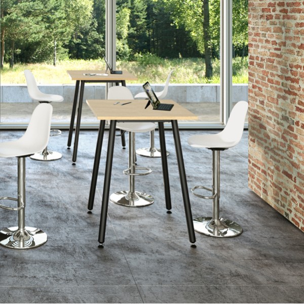 Tavolo alto Skinny Metal - 80 x 80 x 105 cm - nero/rovere - Artexport Tavolo alto Skinny Metal - 80 x 80 x 105 cm - nero/rovere - Artexport