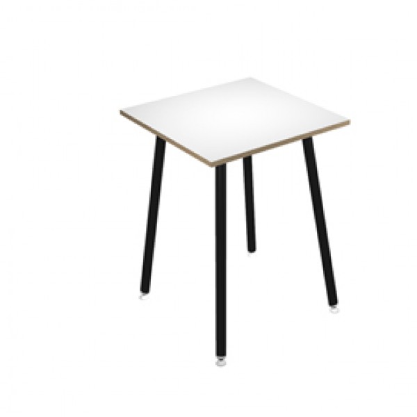 Tavolo alto Skinny Metal - 80 x 80 x H 105 cm - nero / bianco - Artexport