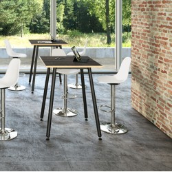 Tavolo alto Skinny Metal - 80 x 80 x 105 cm - nero/nero venato - Artexport