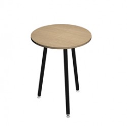 Tavolo alto tondo Skinny Metal - diametro 80 cm - H 105 cm - nero/rovere - Artexport