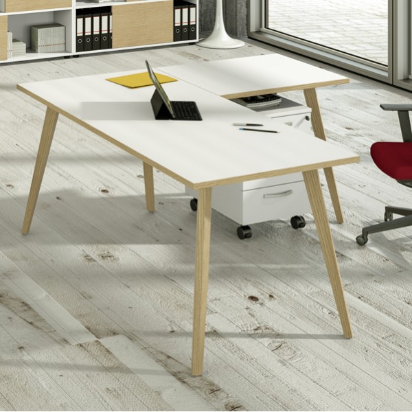 Scrivania Woody - 80 x 80 x H 74,4 cm - rovere / bianco - Artexport Scrivania Woody - 80 x 80 x H 74,4 cm - rovere / bianco - Artexport