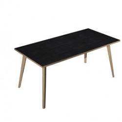 Scrivania Woody - 180 x 80 x H 74,4 cm - rovere / nero venato - Artexport